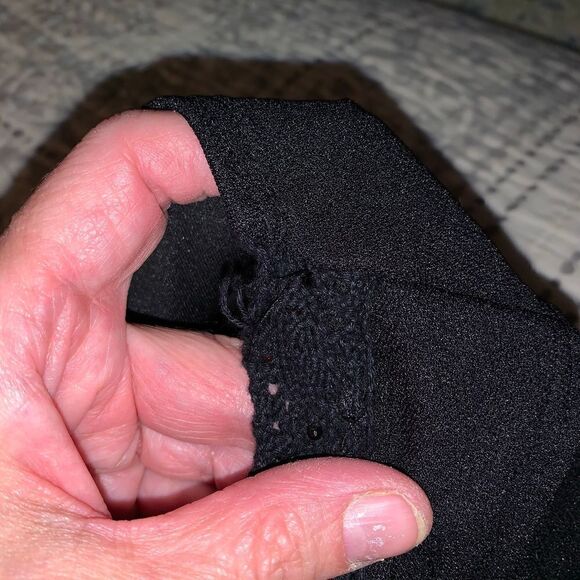 AGB Embellished Beaded Neckline Top, Sleeveless, V-Neck, Black, Medium - Picture 9 of 9